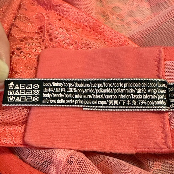 Victoria's Secret Very Sexy High Neck Lace Bralette 36 D Coral Underwire - Picture 5 of 11